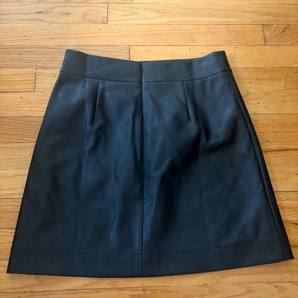 J.Crew Black Leather Mini Skirt Size 4
